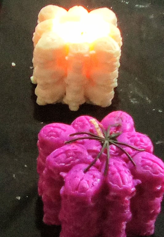 skull collage candles