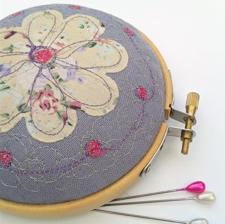 Pin Cushion, Pincushion, Needle Minder, Embroid... Folksy