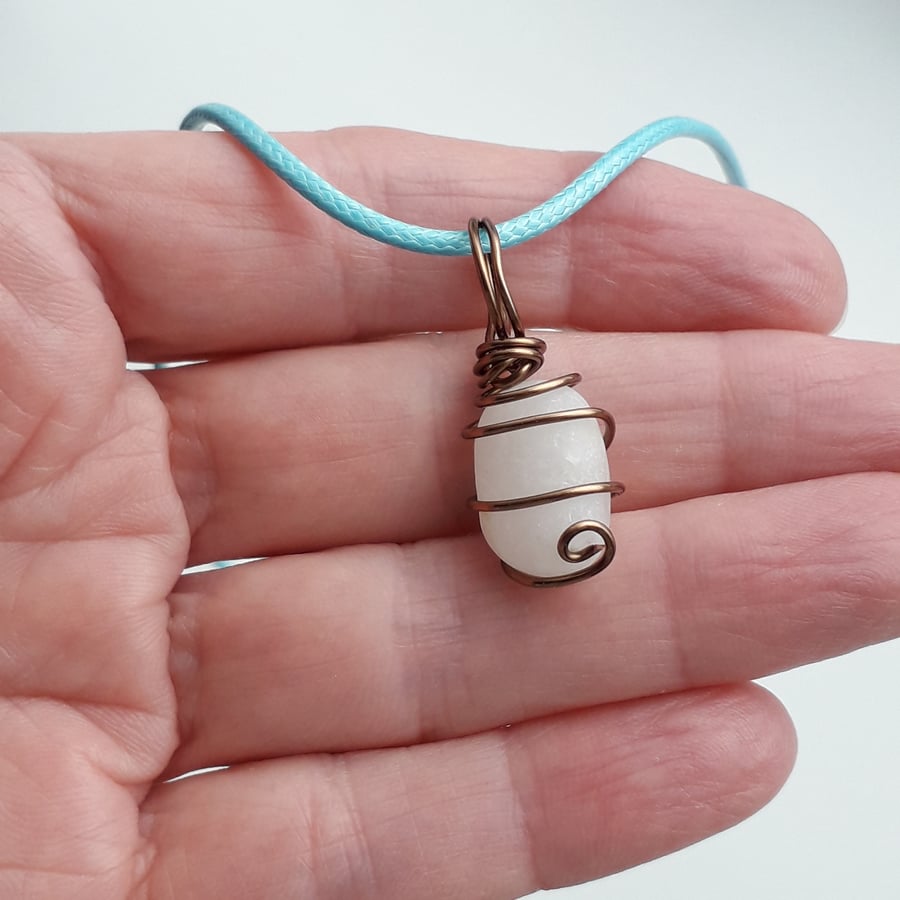 Beach Stone Necklace, Natural Stone Jewellery Handmade UK