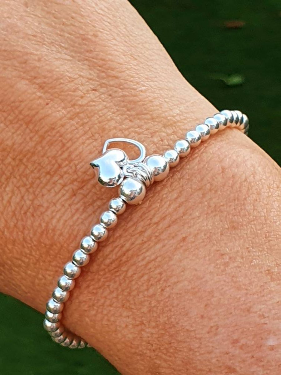 Love Heart Charm bracelet, Love Bracelet, Meaningful jewellery, unusual gift 