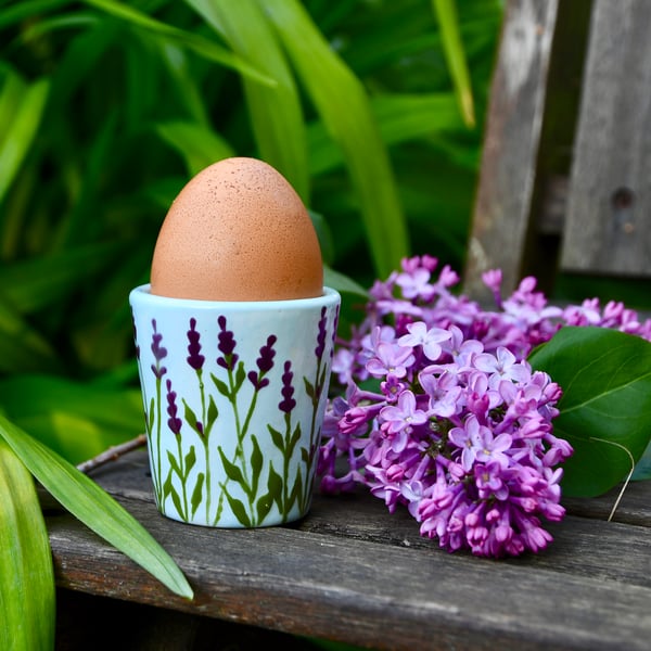 Lavender Egg Cup - Hand Painted