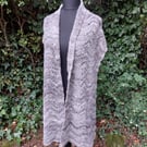 Handspun, Hand-knitted Luxury Stole in Pure Jacobs Wool