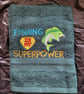 Embroidered Fishing Hand Towel