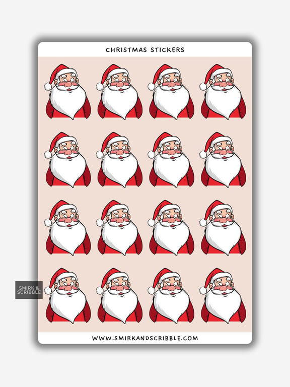 Funny Vinyl Sticker Sheet For Adults - Santa Claus