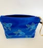 Royal Blue Koi Fish Velvet Makeup Bag - Image 6