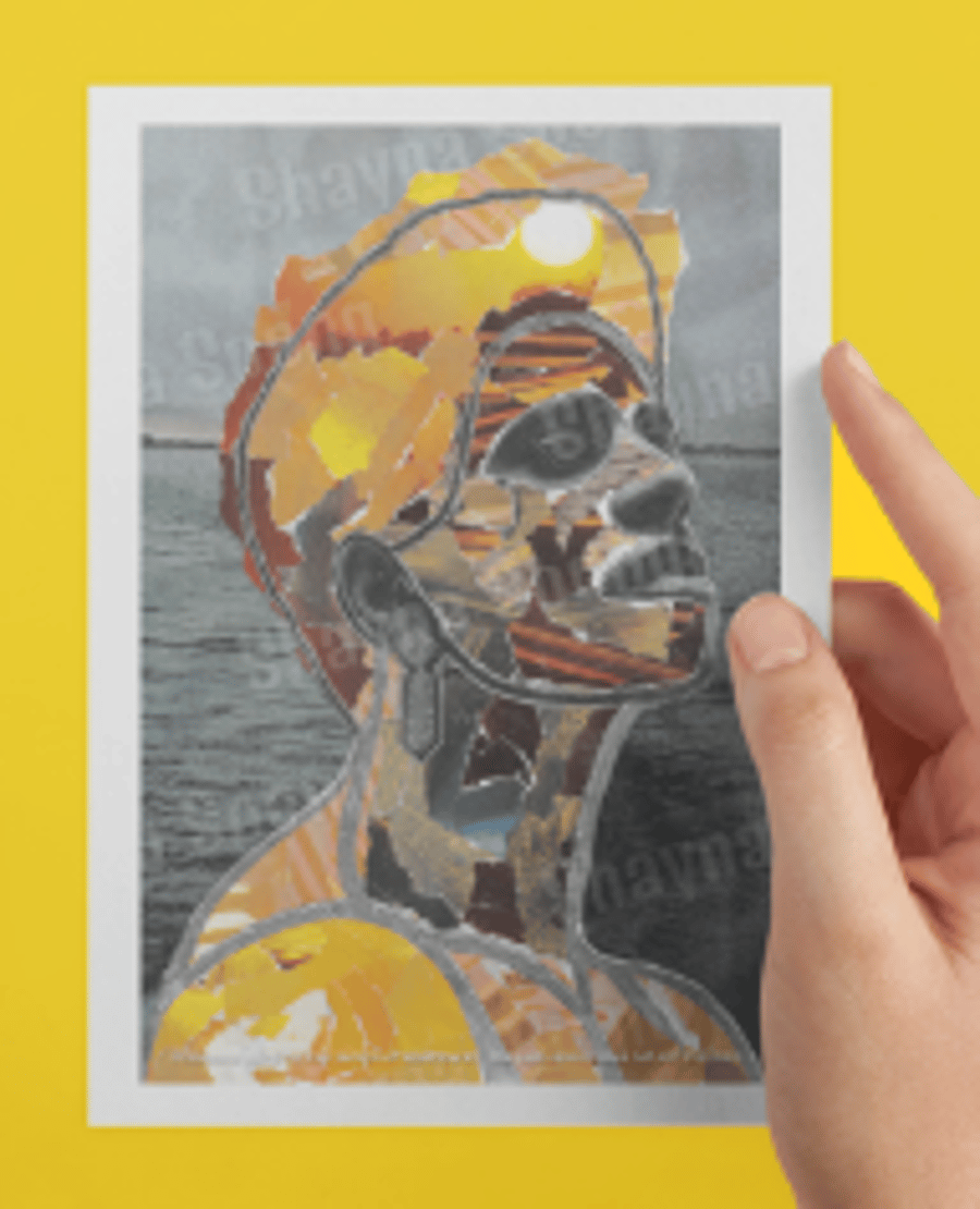 'Bling' card printed from handmade collage 