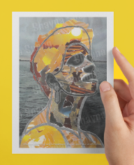 'Bling' card printed from handmade collage 