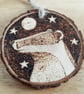 Four pyrography British wildlife wood slice hanging decorations - Image 4