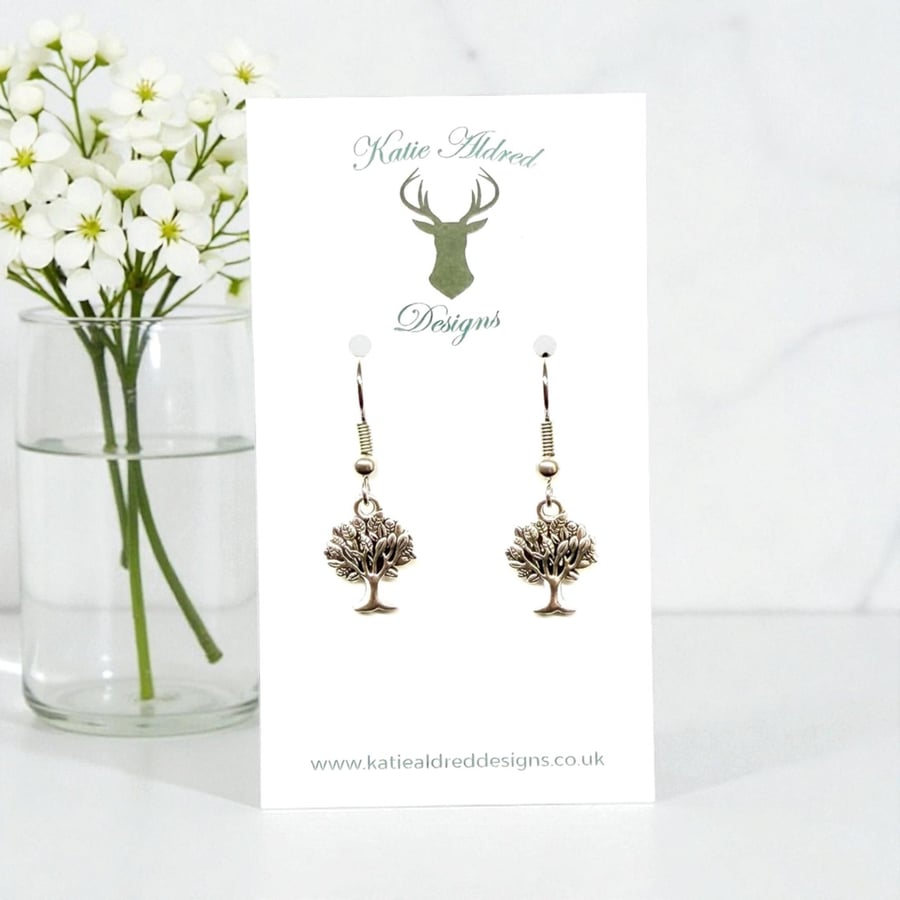 Charm Earrings - Silver Tree of Life