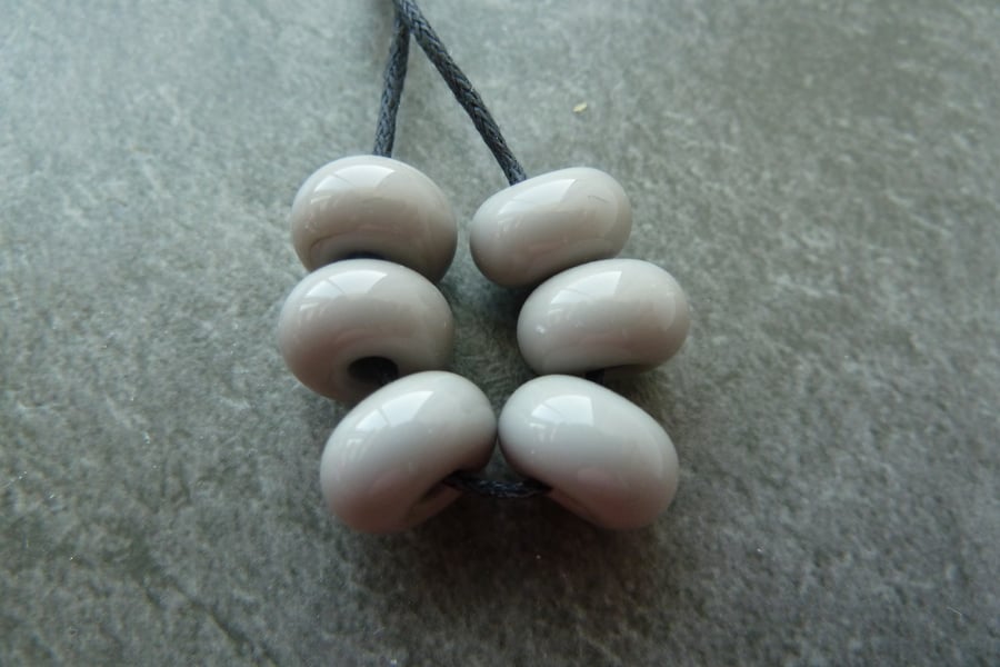 grey glass spacer lampwork glass beads