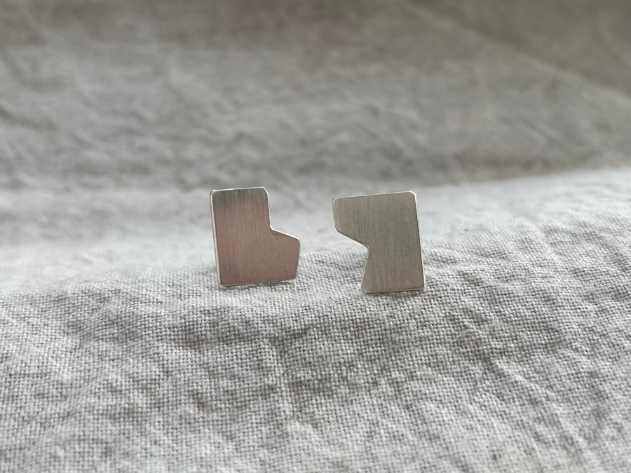 Abstract Earrings - Kindred Shapes - Recycled Silver