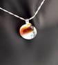 Coral and White Fused Glass French Drop Earrings and Pendant Set - Image 10