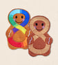 Neurodiversity Gingerbread Decoration - Embroidered Infinity Character - Image 1