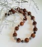 Statement Bronzite & Agate Silver Plate Necklace - Image 2