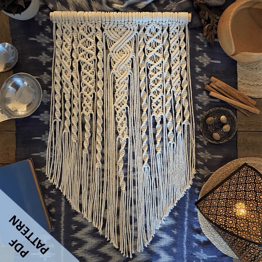Macrame Wall Hanging Pattern - Helix Design