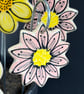 Handmade Stoneware Ceramic Flower Stake - Pink - Image 1