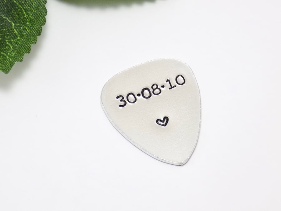 Guitar Pick Personalised, Anniversary Date Gift, Custom Guitar Pick