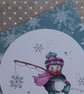 Penguin With Fishing Rod Christmas Card - Christmas Kisses - Image 2
