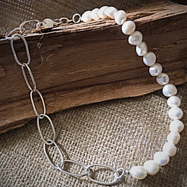 Solid Silver & Fresh Water Pearls