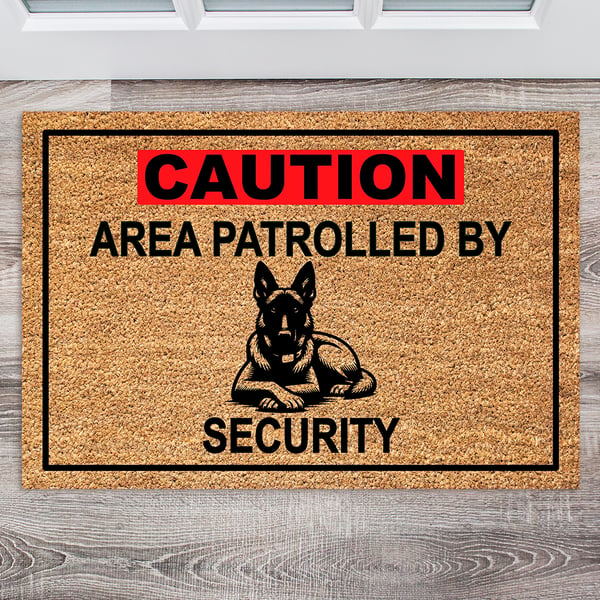 Belgian Malinois Security Door Mat - Belgian Malinois Welcome Mat - 3 Sizes