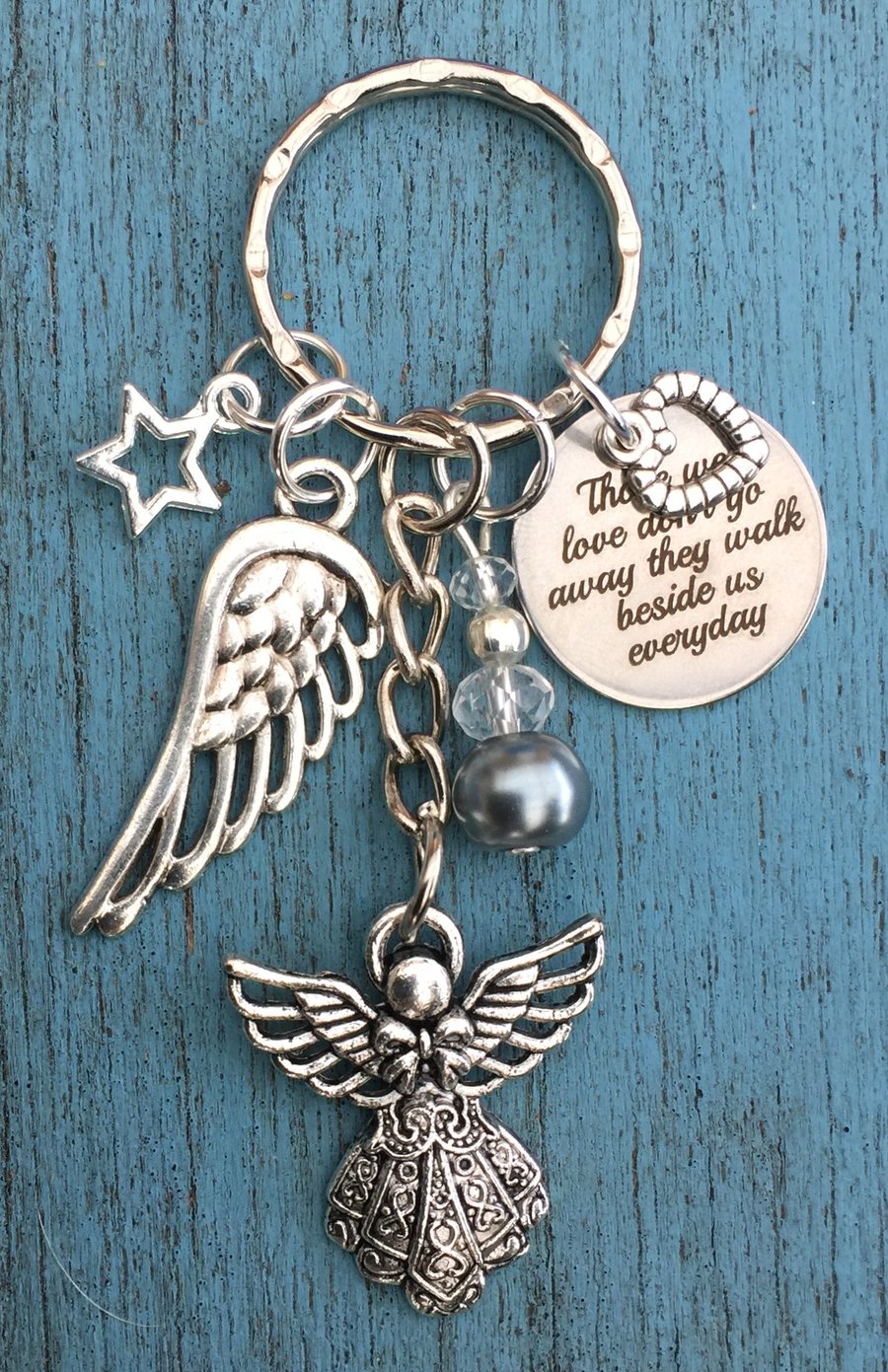 Angel Keyring lost loved one Angel wing Keyring keychain