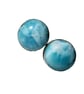 Larimar Studs Earrings Sterling Silver Jewellery Gift 12mm Round Rare Gemstone - Image 2