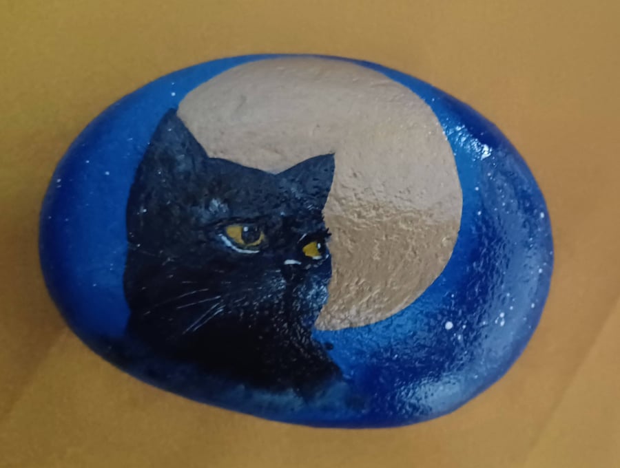 Hand Painted Cat Garden Stones