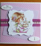 First Birthday Card - Little Girl With Cake - Image 7