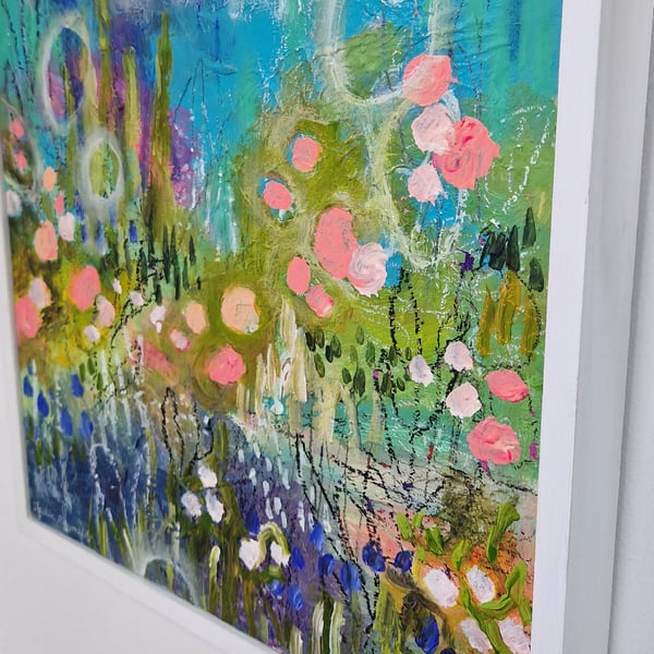 'Lily Pond'  Original mixed medium painting 