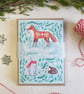 Pack of 4 Folk Forest Animals Christmas cards  - Image 7