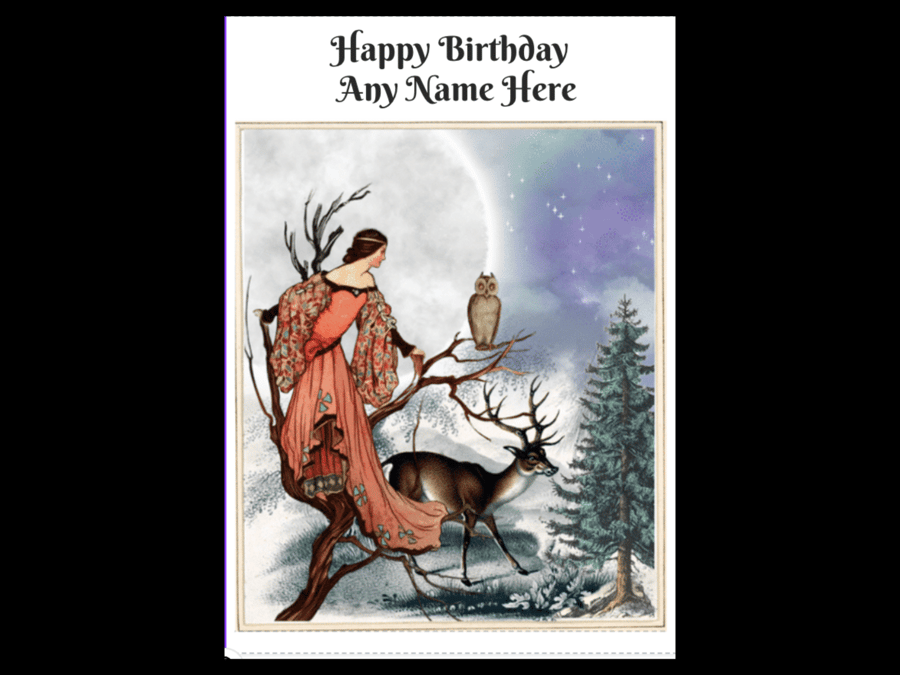 Birthday Card Goddess Sun Light Personalisable Seeded Card Option Wiccan 