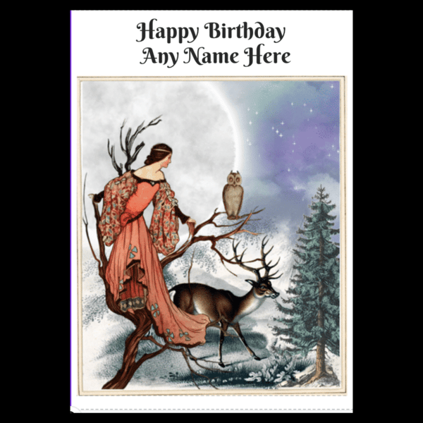 Birthday Card Goddess Sun Light Personalisable Seeded Card Option Wiccan 