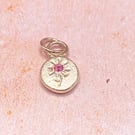 Pink Tourmakine Silver Floral Pendant Handmade 