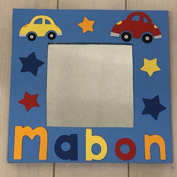Personalised Sky Blue Car Mirror