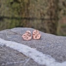 Pisces Copper and Sterling Silver Heart Earrings