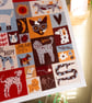 Retro Dog Art Print. Groovy Dog Lover Wall Art. Cute Mid Century Dog Collage. - Image 4