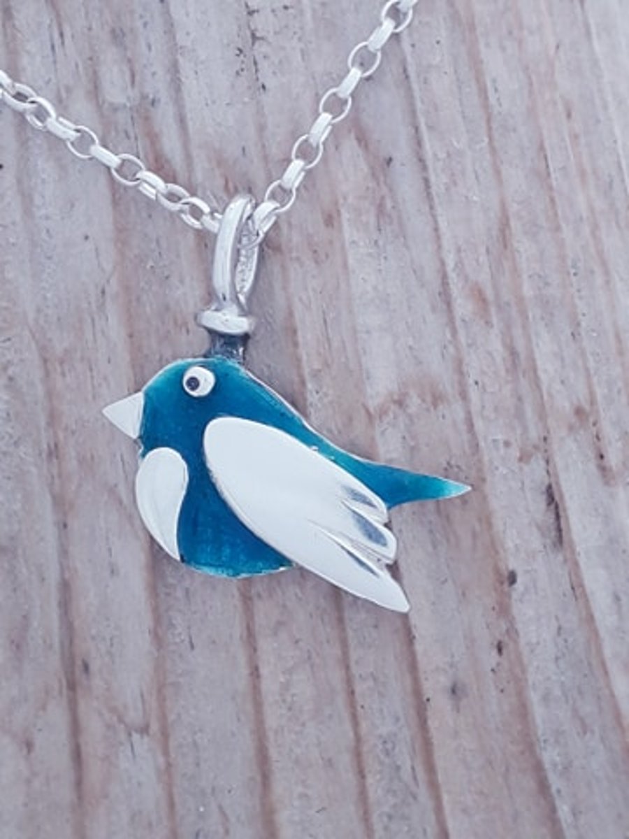 Enamelled Bird Pendant