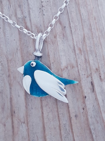 Enamelled Bird Pendant