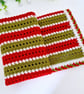 Crochet Baby Blanket – Christmas Red, Green and White - Image 6