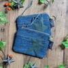 Custom for SG.Denim Purse Pouch Purse with Dark Green Star 