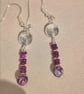 Purple, Blue and Silver accent earrings