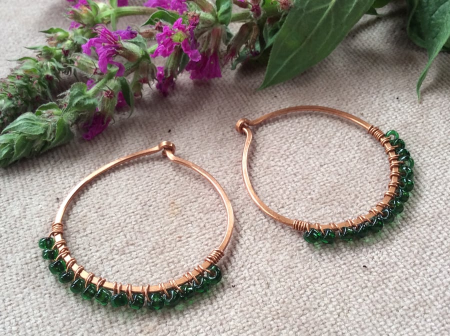 Creole Hoop Style Copper Earrings 