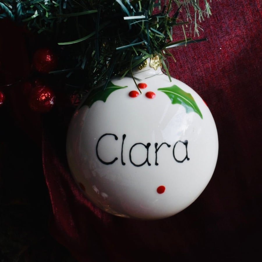 Personalised Hand painted Classic Christmas Bauble