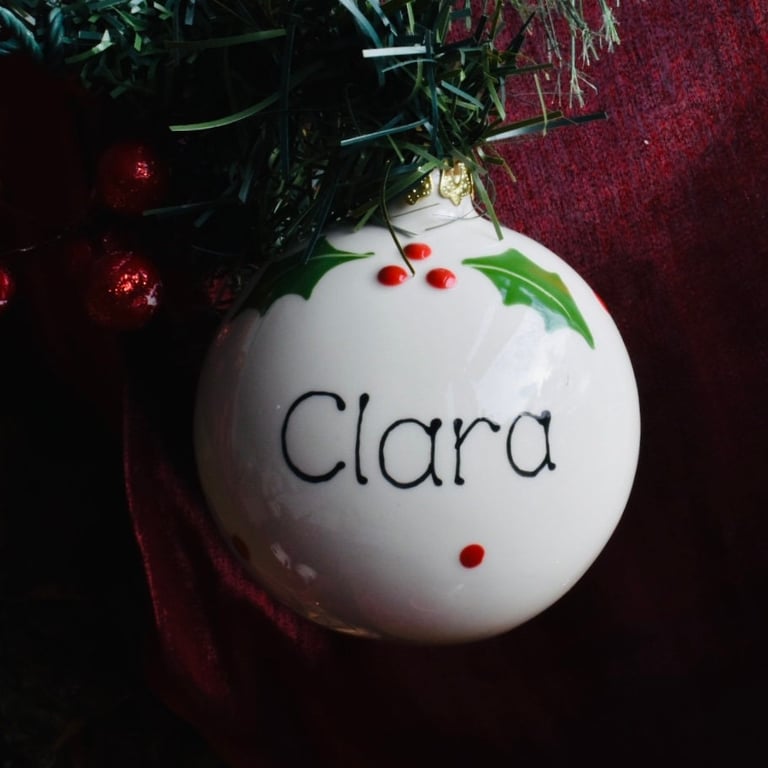 Personalised Hand painted Classic Christmas Bauble