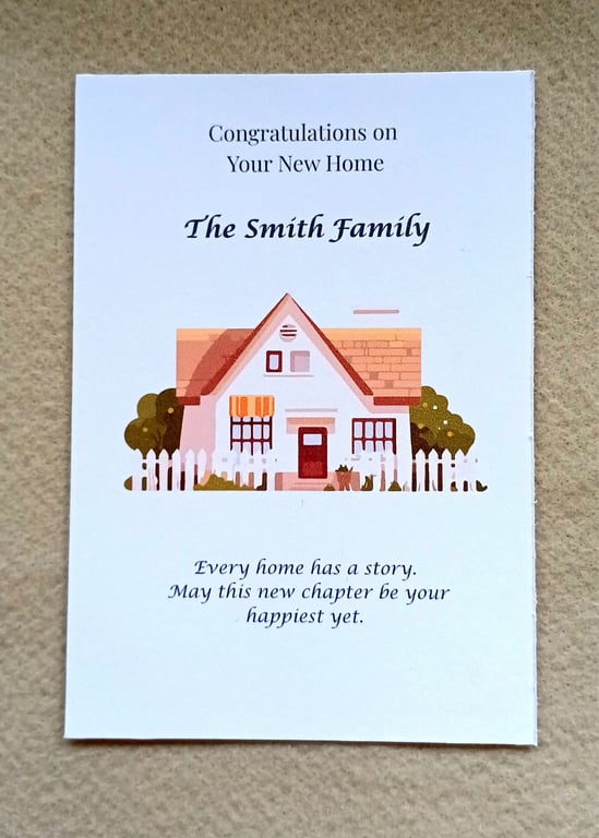 New Home Card - Personalised House Warming Congratulations