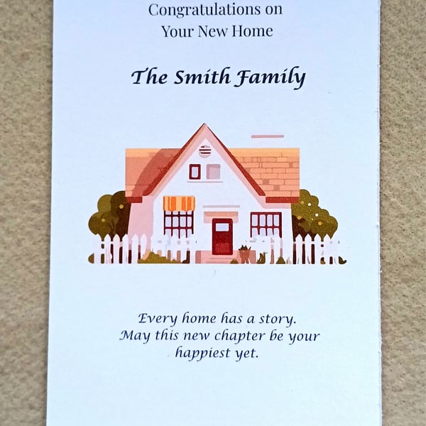 New Home Card - Personalised House Warming Congratulations