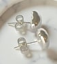 Organic Silver Stud Earrings - Image 3
