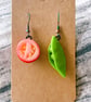 Pea & Tomato earrings - Image 2