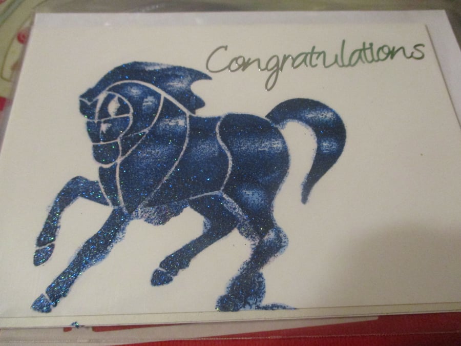Congratulations Horse Card - Folksy