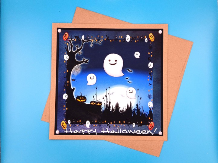 Halloween card, large, Decoupage